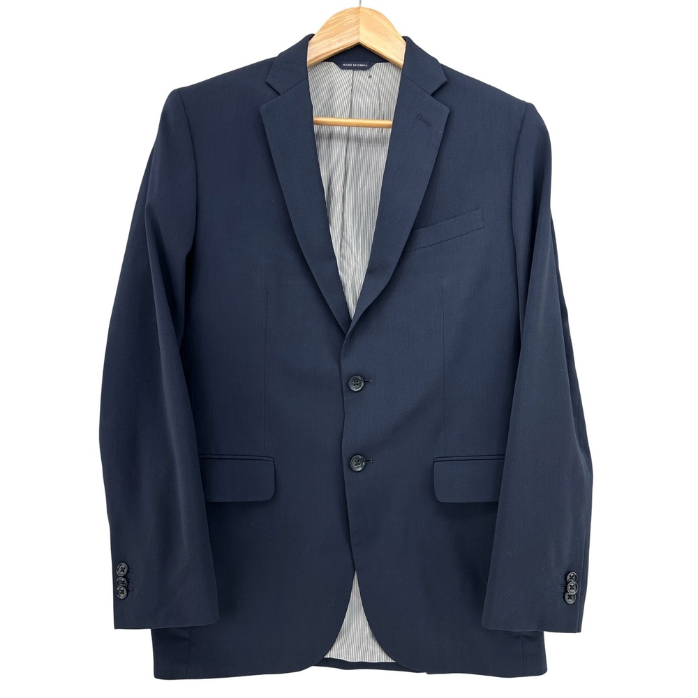 Banana Republic Tailored Fit Lanificio Cerruti Wool Blazer Navy Blue Mens 38R